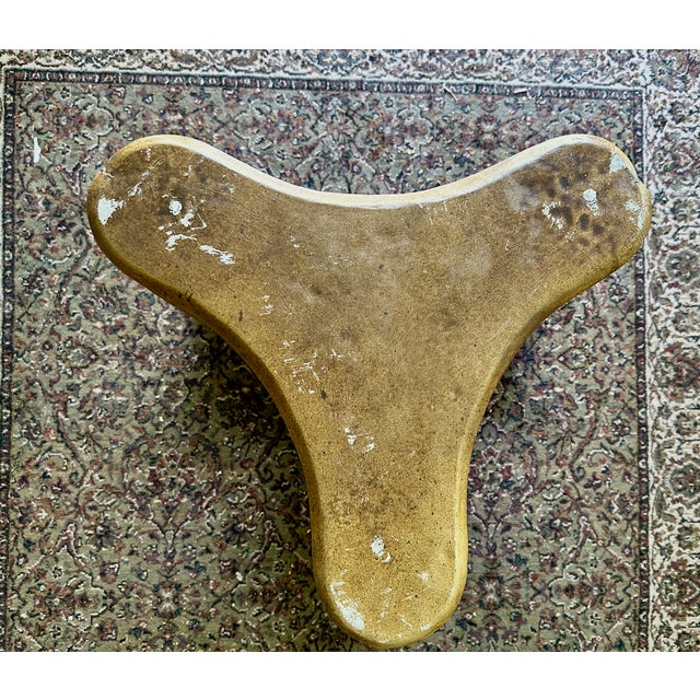 Beige Vintage Carved Plaster Dolphin Table Bases (Pair) With Beveled Glass Top For Sale - Image 8 of 8