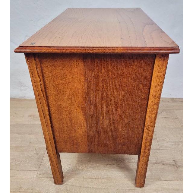 Vintage Country Farmhouse Rustic Chest of Drawers in Oak Carved, 1980 For Sale - Image 13 of 17