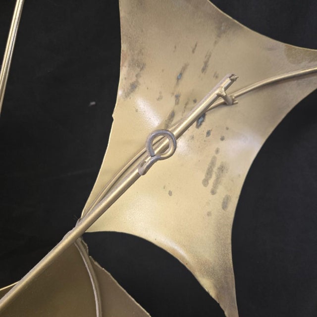 Vintage Curtis Jeré 55" Mid Century Modern Kinetic Brutalist Wall Sculpture, Brass For Sale - Image 9 of 9