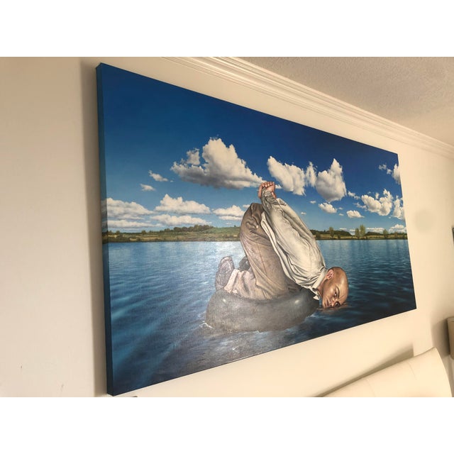 Photorealism "Fish Whisper" by Jorge Santos, Original Painting, Acrylic on Canvas, 72" X 36" 2006 For Sale - Image 3 of 15
