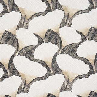 Schumacher Constance Fabric In Black For Sale