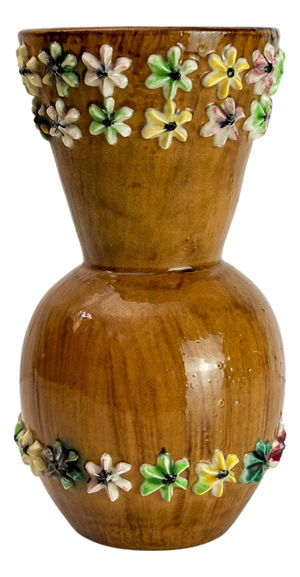 Italian Ceramic Bud Vase in Faux Bois Glaze by Fratelli Fanciullacci, 1960s