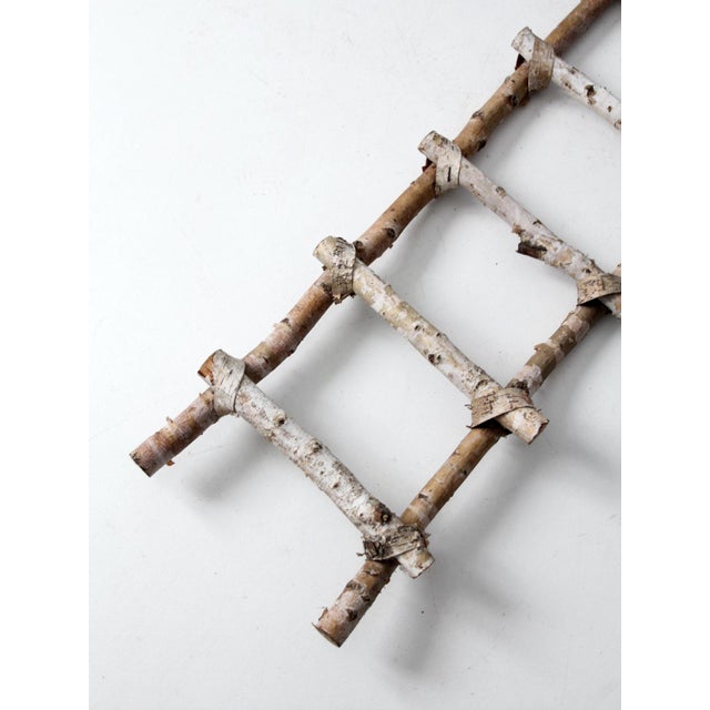 Mid 20th Century Vintage Rustic Birch Ladder For Sale - Image 5 of 12