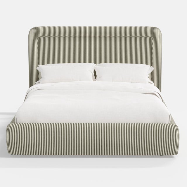 Cloth & Company Stoffer Home x Cloth & Company Marisa Platform Bed in Jane Stripe Laurel - California King For Sale - Image 4 of 7