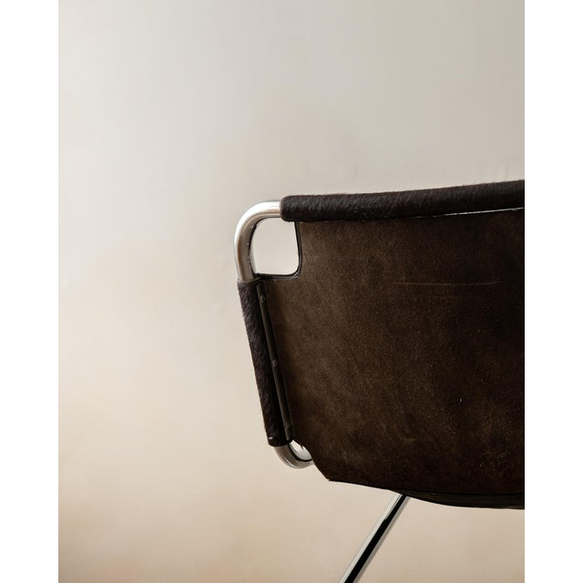 Italian Chrome and Cowhide Cantilever Dining Chairs, 1970s, Set of 4 For Sale - Image 11 of 18