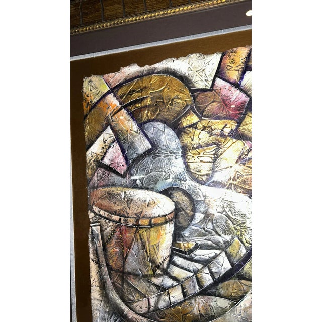 “Soulful Melodies” is an original acrylic-on-canvas painting by Alphanso Blake that celebrates rhythm, movement, and the...