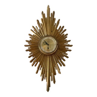 Vintage Syraco Sunburst Clock - H1185 Syracuse Ornamental Co. For Sale
