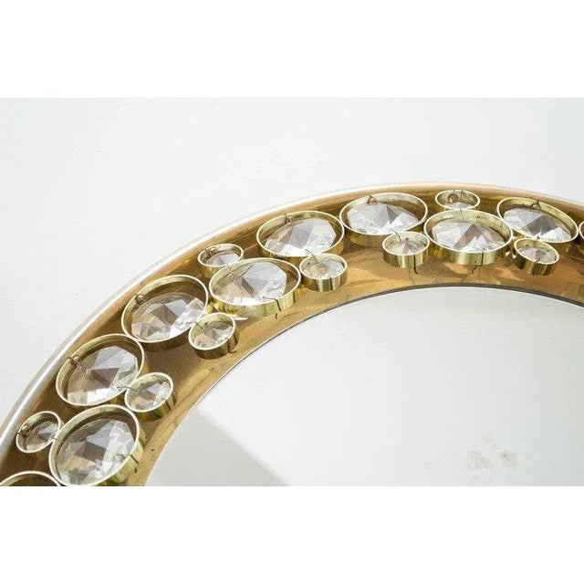 Palwa 1960s Palwa Illuminated Mirror – Brass & Crystal Hollywood Regency Glam For Sale - Image 4 of 10
