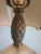 Cream Vintage Hollywood Regency/Neo-Classical Iridescent Glass and Brass Table Lamp For Sale - Image 8 of 18