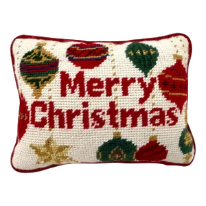 Needlepoint Holiday Deco Pillow