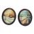 Pair Vintage Romantic Art Paintings in Oval Frames For Sale
