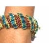 Bochic "Capri" Natural Ruby & Blue Topaz Bangle Set In 18K Gold & Silver For Sale - Image 16 of 18