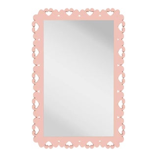 Fleur Home Garden District Satsuma Rectangle Mirror in Salmon Berry, 36x48 For Sale