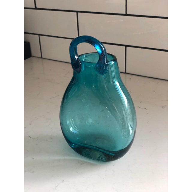 Glass Late 20th Century Handblown Glass Hanging Wall Vase For Sale - Image 7 of 10