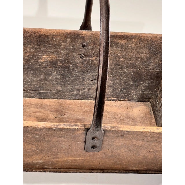 English Wooden Gathering Basket With Metal Handle - #360 For Sale In Chicago - Image 6 of 6