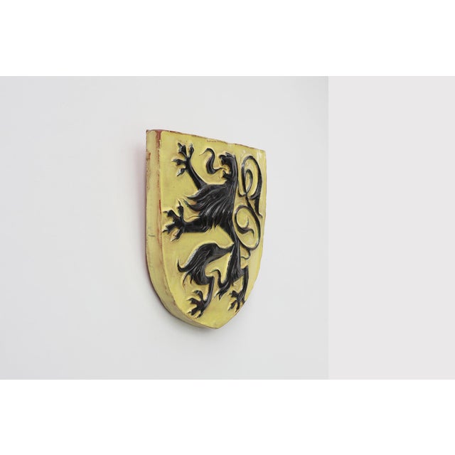 Mid-Century Modern Wall Plaque with Flemish Lion by Vandeweghe for Amphora, Belgium, 1950s For Sale - Image 3 of 10