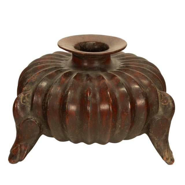 Native American Ancient Pre-Columbian Colima Redware Ceramic Gourd Vessel Circa 100 Bc Ex-Museum For Sale - Image 3 of 15