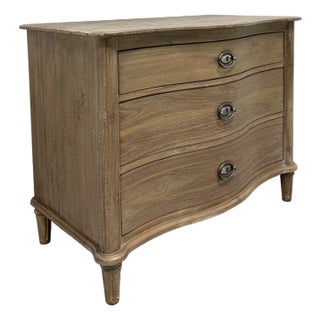 Restoration Hardware Empire Rosette Serpentine Three-Drawer Nightstand Bedside Chest For Sale