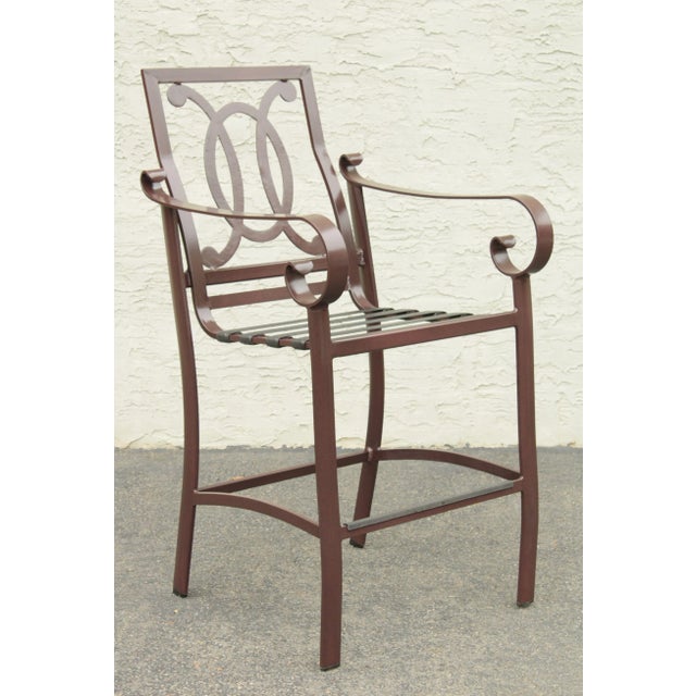 Woodard Belden Aluminum Patio 4 Piece Patio High Top Table & Chairs Set - Set of 4 For Sale In Philadelphia - Image 6 of 12