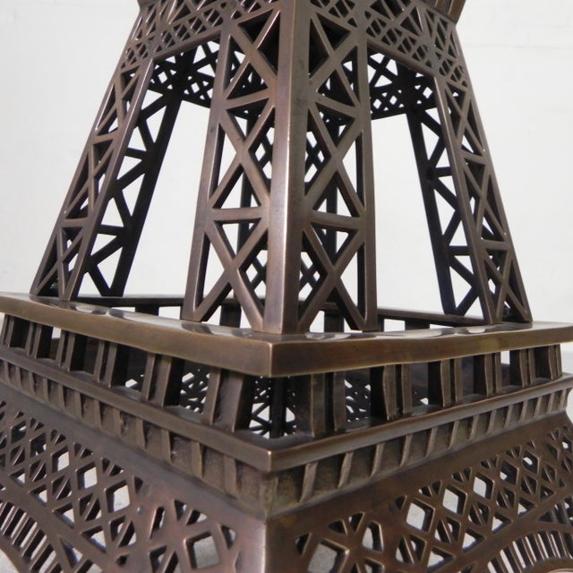 Large High Bronze Eiffel Tower with Lighting, 1970s For Sale - Image 12 of 18