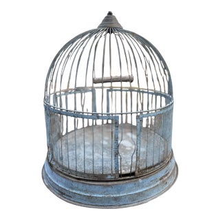 Antique Birdcage Hendryx Company Blue Metal Wire For Sale