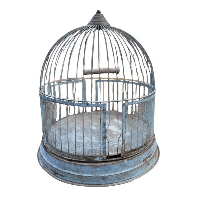 Antique Birdcage Hendryx Company Blue Metal Wire For Sale