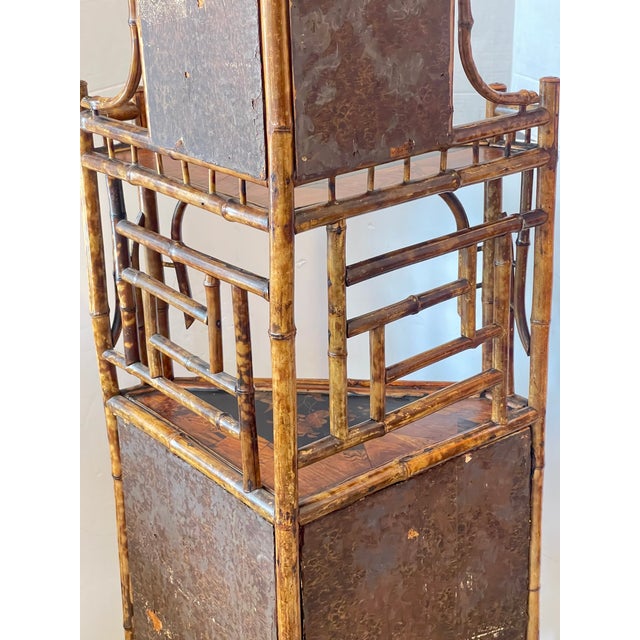 Antique French Bamboo & Lacquer Corner Cabinet, c.1870 For Sale - Image 16 of 17
