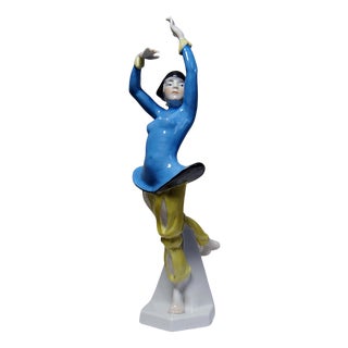 Art Deco Porcelain Dancer Figurine from Heubach, 1920s For Sale