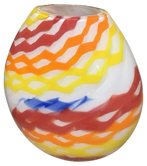 Abstract Vase in Milky White Murano Glass with Colored Reeds from Simoeng