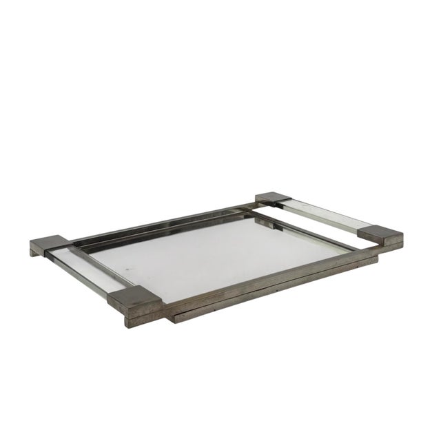 Modernist Acrylic Glass Mirrored Tray from Jacques Adnet, France, 1950 For Sale - Image 12 of 12