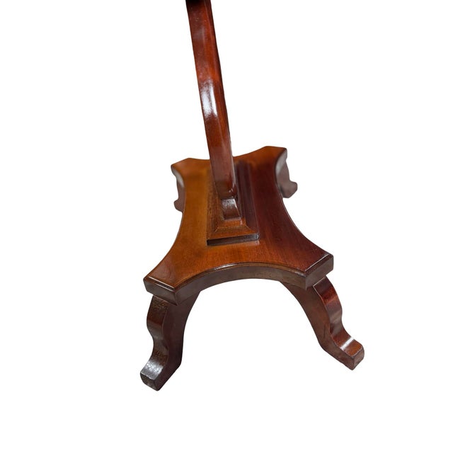 Vintage Neoclassical Lyre-Base Marble-Top Accent Table For Sale - Image 10 of 11