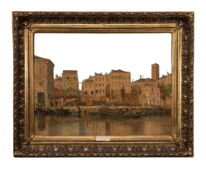 Unknown, View of Venice, Oil on Canvas, Late 19th-Century
