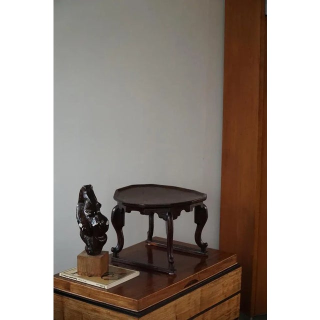 Art Deco Organic Side Table in Stained Wood, 1940s For Sale - Image 3 of 8