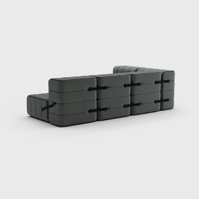 Contemporary Curt Modular Set - Flexible Small Corner Sofa - Sera - Gravel (Grey) by Ambivalenz, Set of 9 For Sale - Image 3 of 5