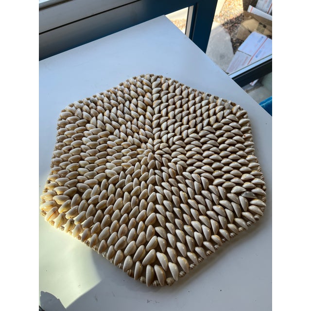 Late 20th Century Cowrie Shell Hexagonal Placemats- a Pair For Sale In Denver - Image 6 of 7