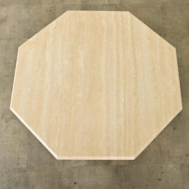 Stone French Vintage Octagonal Travertine Coffee Table For Sale - Image 7 of 12