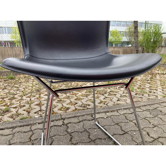 Model 420 Side Chair in Saddle Leather by Harry Bertoia for Knoll Inc. / Knoll International, 2017, Set of 6 For Sale - Image 18 of 18