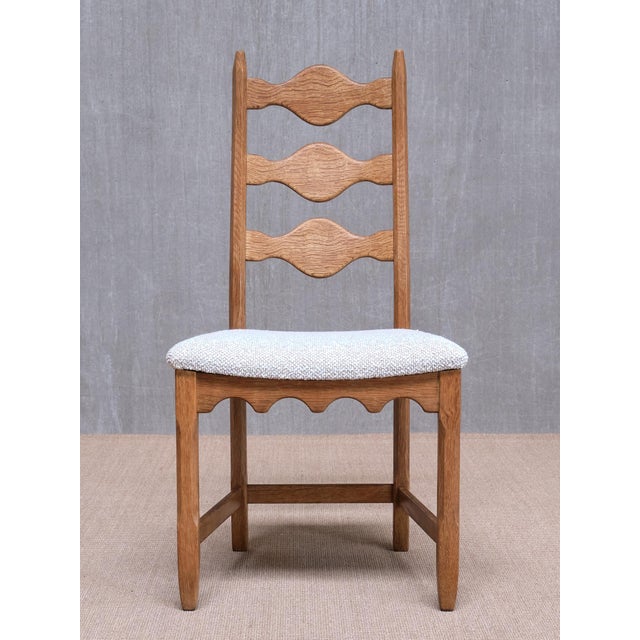 Danish Dining Chairs in Oak and Rubelli Bouclé by Henning Kjærnulf, 1960s, Set of 6 For Sale - Image 13 of 17