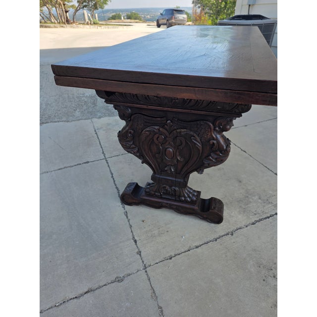 Italian Draw Leaf Refrectory Table For Sale - Image 13 of 15