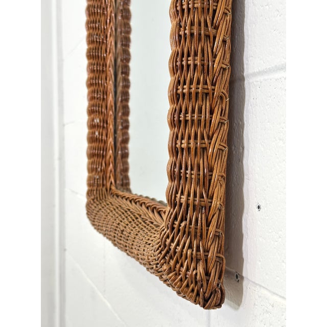1970s Wicker Wall Mirror, 1970s For Sale - Image 5 of 11