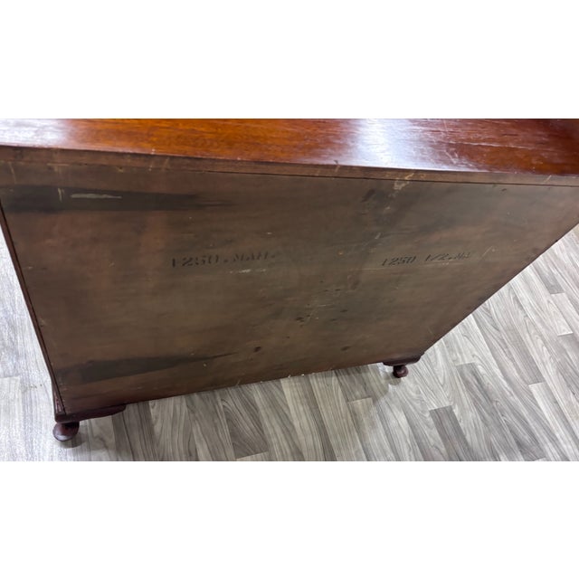 Wood Antique Chippendale Style Mahogany Four Drawer Chest of Drawers Bachelor’s Chest For Sale - Image 7 of 12