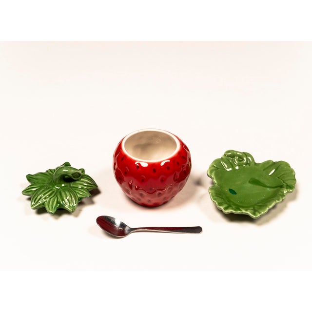 Vintage Majolica Strawberry Jam Bowl, 1970s For Sale - Image 6 of 17