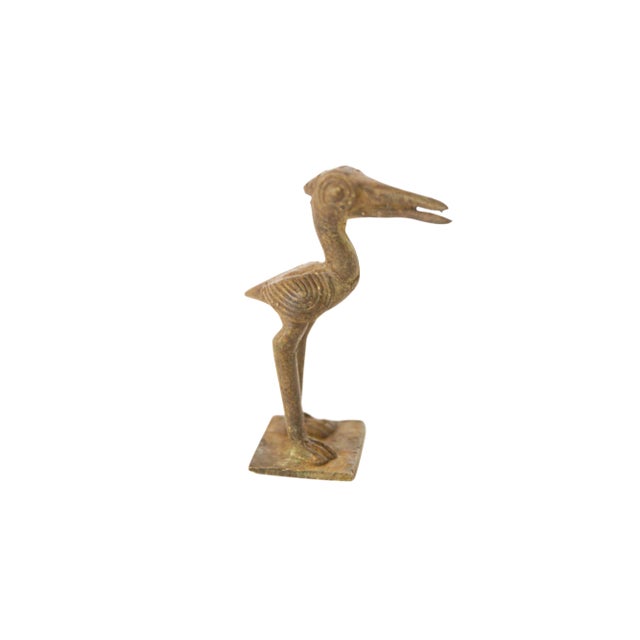 Vintage African Bronze Stork For Sale