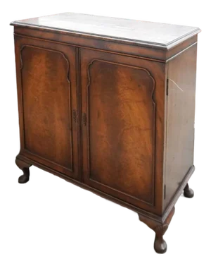Early 20th century George III Style Walnut Double Looking Door Filing Side Cabinet