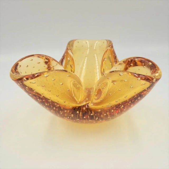 Amber Murano Glass Ashtray, 1950s For Sale - Image 4 of 6