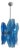 Blue Murano Glass Pendant Lamp from Veca, 1970s For Sale