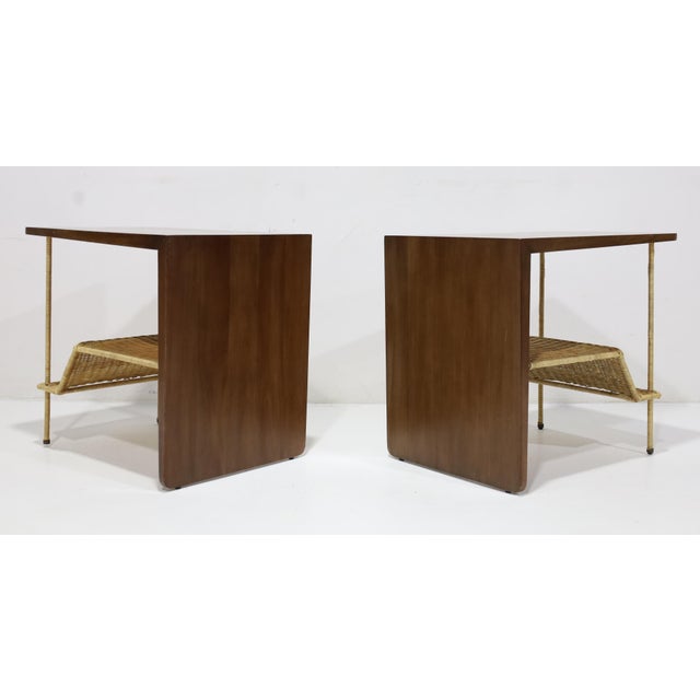 2000 - 2009 Pair of McGuire "Dornick" Side Tables or Nightstands For Sale - Image 5 of 9