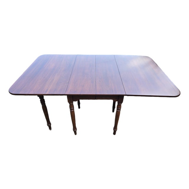 1990s Wooden Henkel Harris Cherry Dining Table Virginia Galleries Gate Leg Drop Leaf Table For Sale