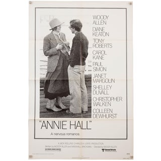 Original Vintage 1977 "Annie Hall" Woody Allen Diane Keaton Film Poster For Sale
