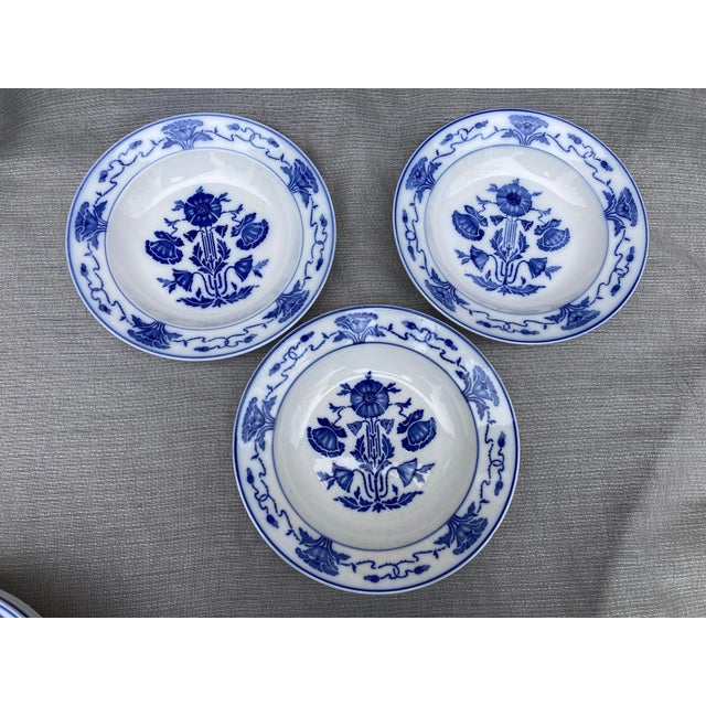 Villeroy & Boch Antique Villroy & Boch Dresden Blue White Bowl Set of 7 For Sale - Image 4 of 12